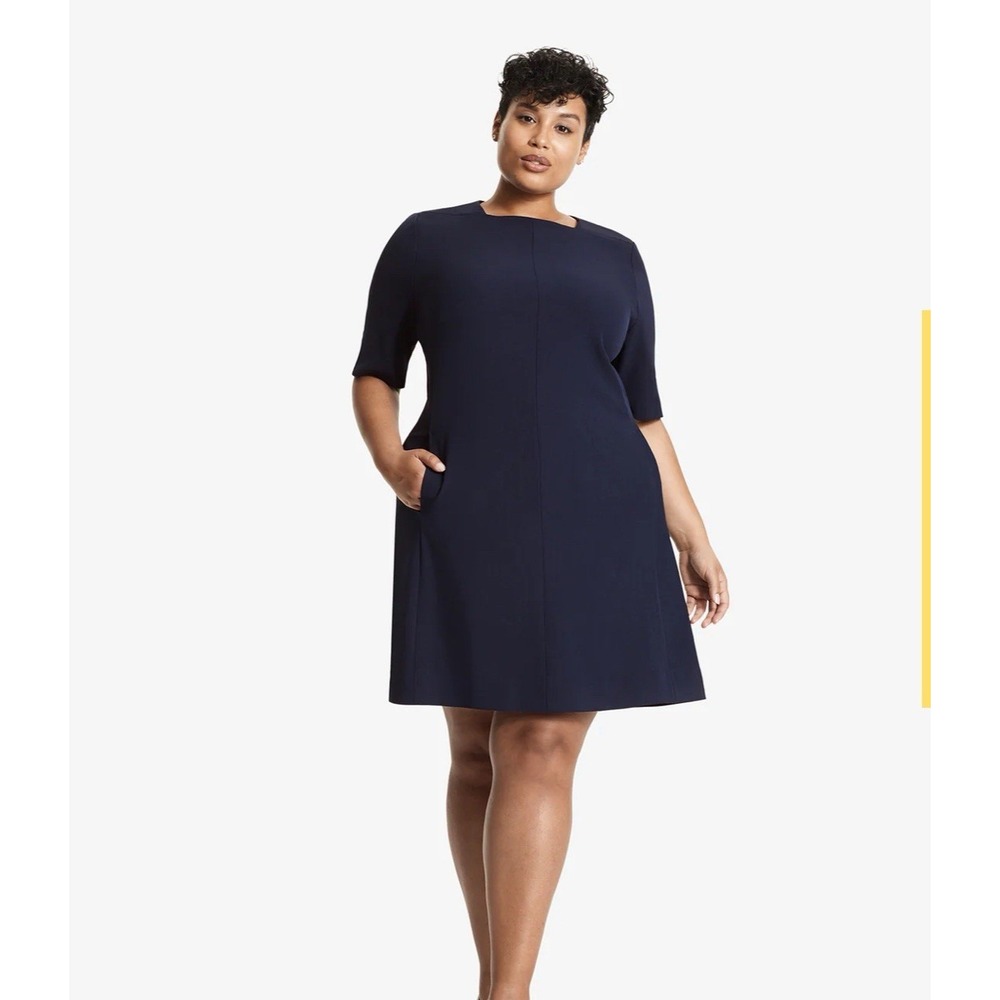 New Plus MM Lafleur The Emily 2.0 Dress in WonderTex Galaxy‎ Blue +3 3X